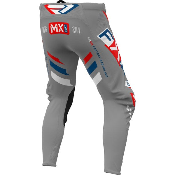Pantalon de Motocross Podium Gladiator Gris/Rouge incliné de dos