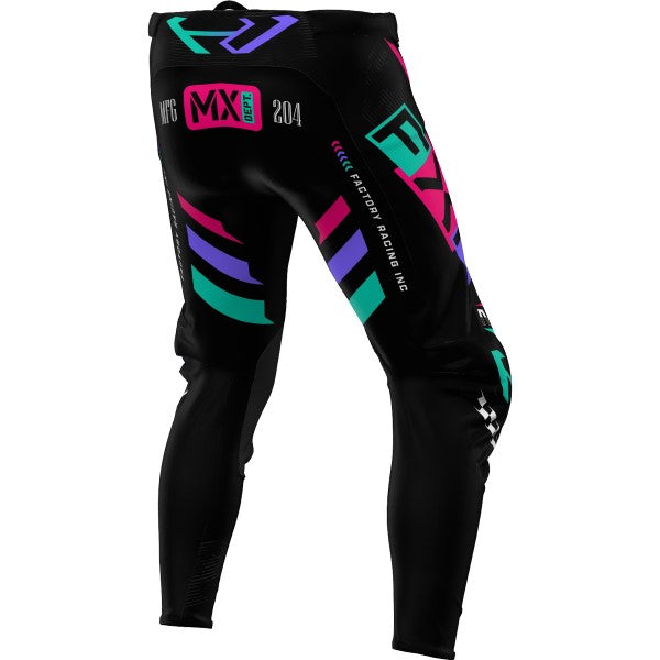 Pantalon de Motocross Podium Gladiator Noir/Multicolore incliné de dos