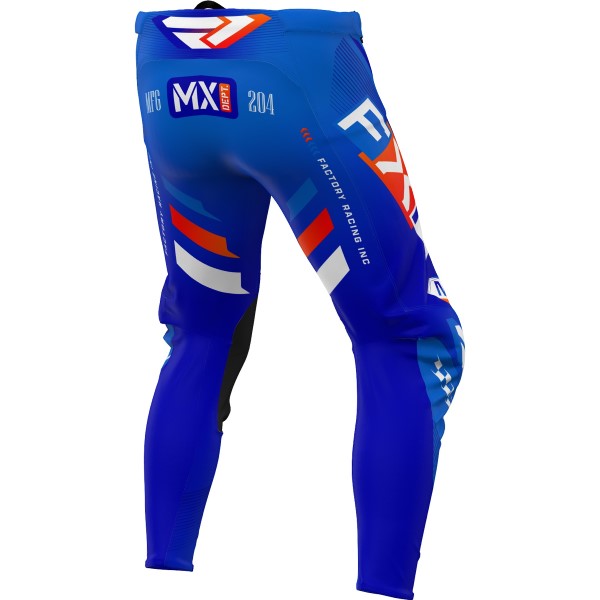 Pantalon de Motocross Podium Gladiator Bleu/Blanc/Rouge incliné de dos