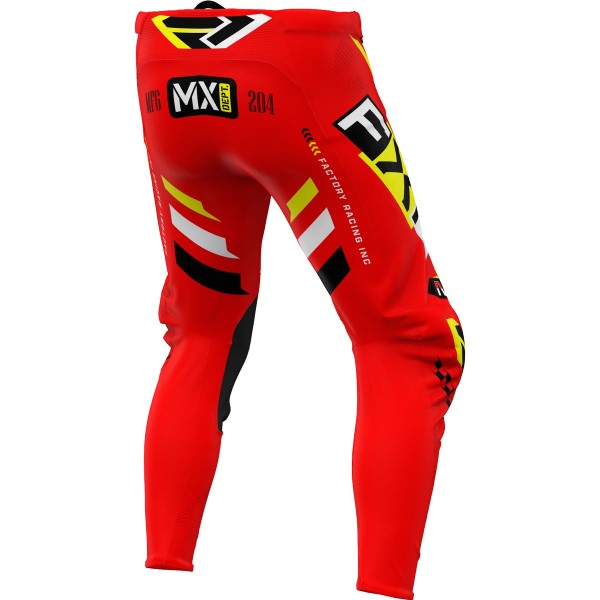 Pantalon de Motocross Podium Gladiator Rouge/Jaune incliné de dos