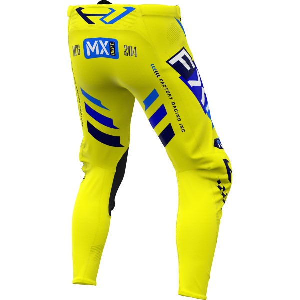 Pantalon de Motocross Podium Gladiator Jaune/Bleu incliné de dos