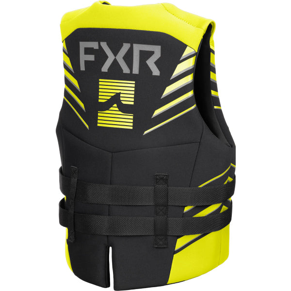 Gilet de Sauvetage Podium FXR haute visibilité et noir, de dos