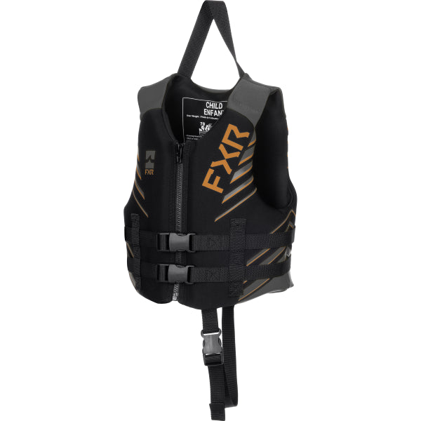 Gilet de Sauvetage Podium Enfant FXR noir et brun, de face