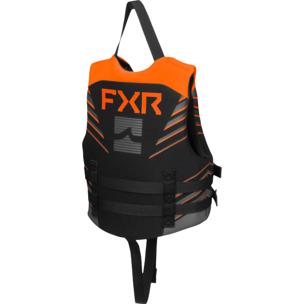 Gilet de Sauvetage Podium Enfant FXR noir et orange, de dos