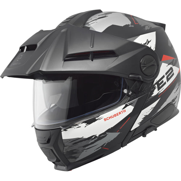 Casque de Moto Modulaire E2 Graphic Trail Schuberth Gris, vue 3/4