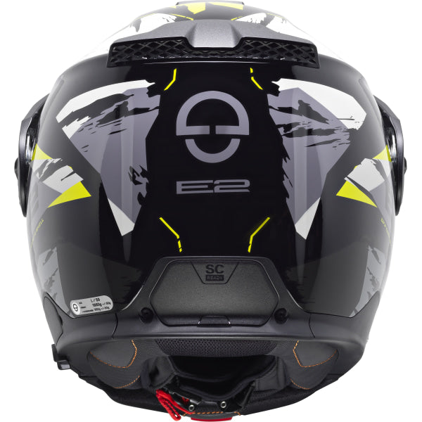 Casque de Moto Modulaire E2 Graphic Trail Schuberth Jaune, arrière