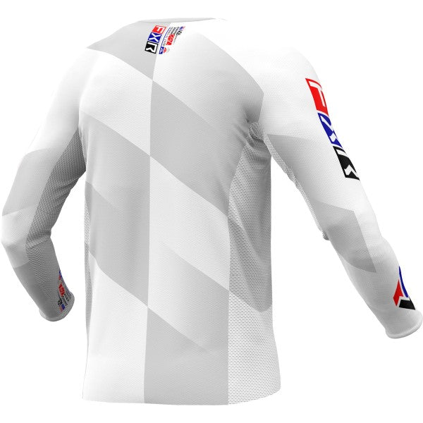 Chandail de Motocross Revo Daytona LE Blanc/Gris incliné de dos