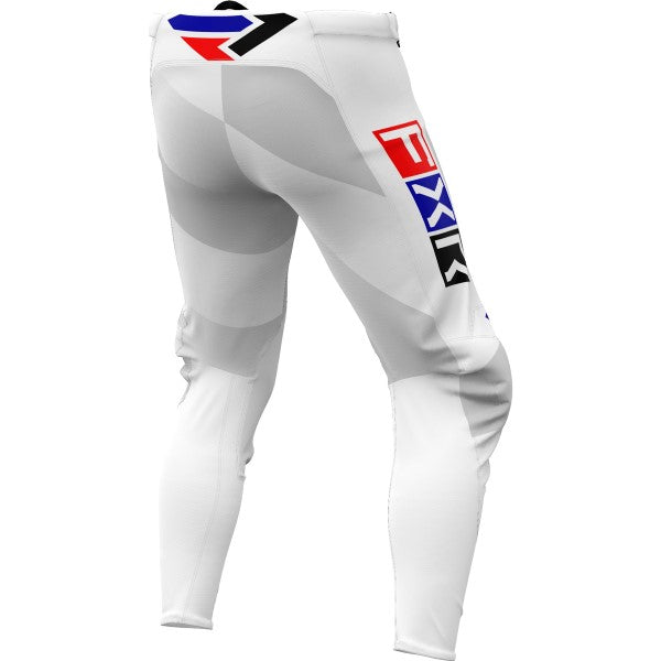 Pantalon de Motocross Revo Daytona EL Blanc/Gris incliné de dos