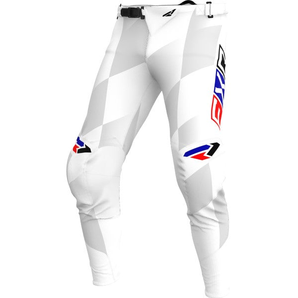 Pantalon de Motocross Revo Daytona EL Blanc/Gris incliné de face