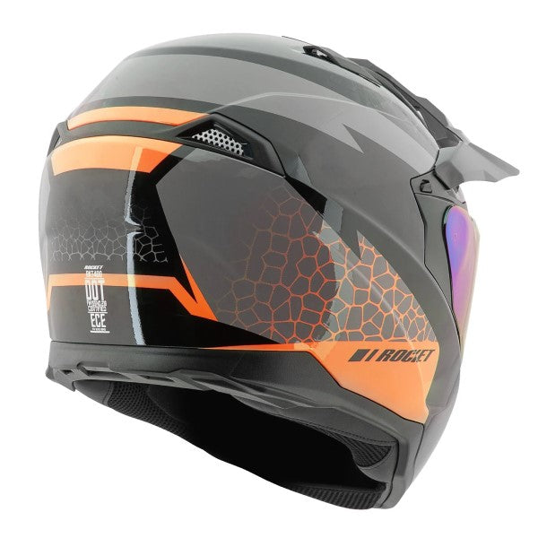 Casque Moto Double-Usage Joe Rocket RKT 400 Ballistic Orange - Arrière