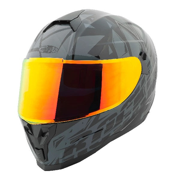 Casque Intégral de Moto RKT200 Hardcore Canadian Gris, de face