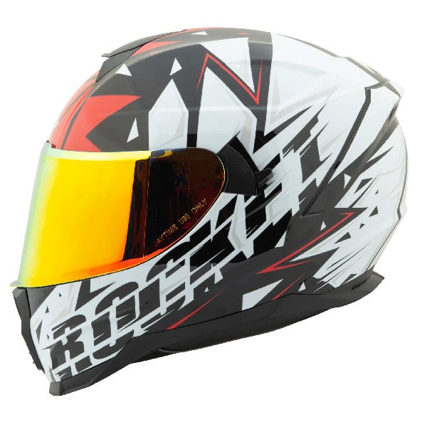 Casque Intégral de Moto RKT200 Hardcore Canadian Blanc, côté gauche