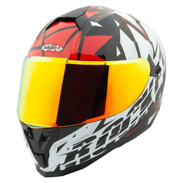 Casque Intégral de Moto RKT200 Hardcore Canadian Blanc, de face