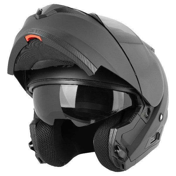 Casque Modulaire de Moto RKT 300 Series Solid Noir mat, Ouvert