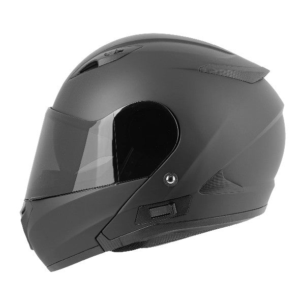 Casque Modulaire de Moto RKT 300 Series Solid Noir mat, côté gauche