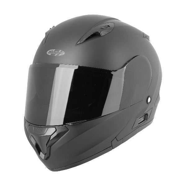 Casque Modulaire de Moto RKT 300 Series Solid Noir mat, Vue latérale 