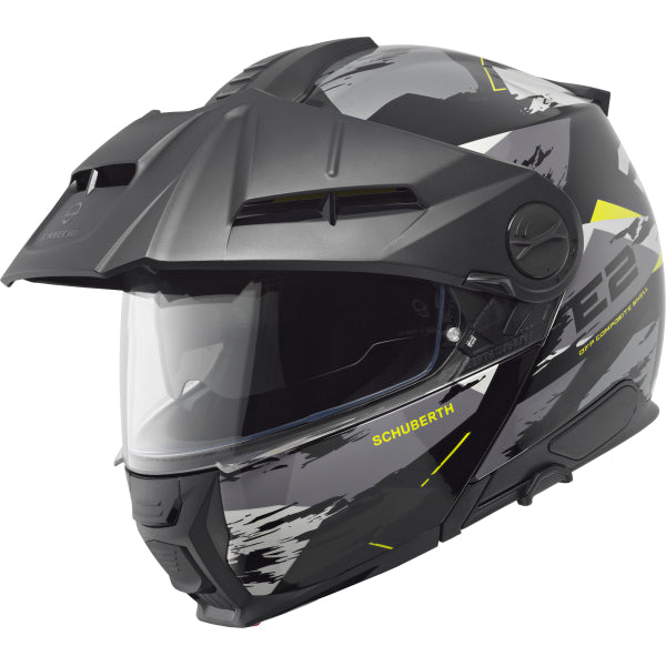 Casque de Moto Modulaire E2 Graphic Trail Schuberth Jaune, vue 3/4