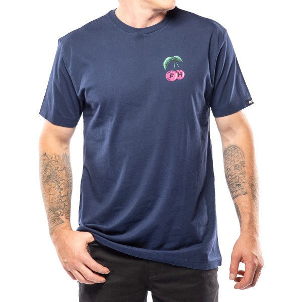 T-Shirt Ripe One Bleu/Jaune essayage de face