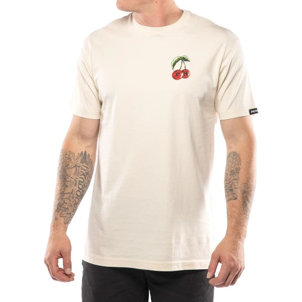 T-Shirt Ripe One Blanc/Noir essayage de face