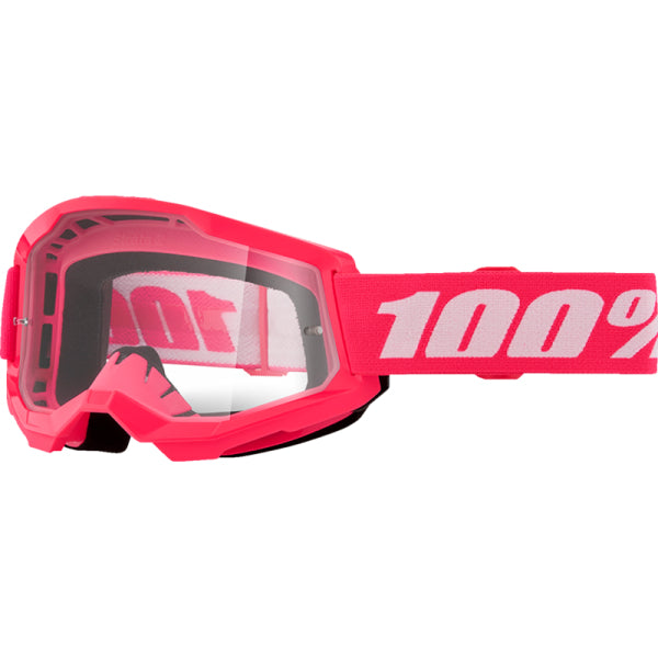 Lunettes de Motocross Strata 2 Lentille Claire Junior 100% rose et gris