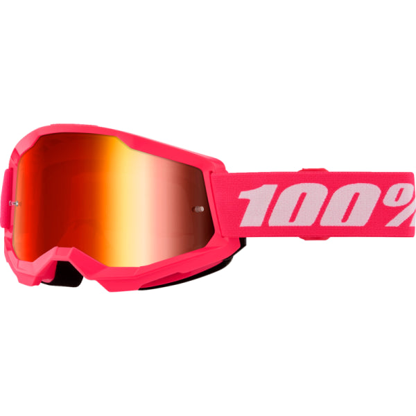 Lunettes de Motocross Strata 2 Lentille Miroir 100% rose et rouge