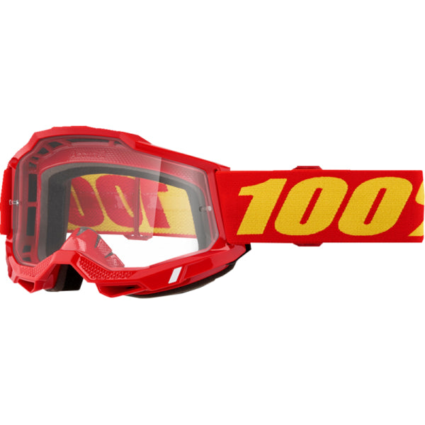 Lunettes de Motocross Accuri 2 Lentille Claire 100% rouge et jaune