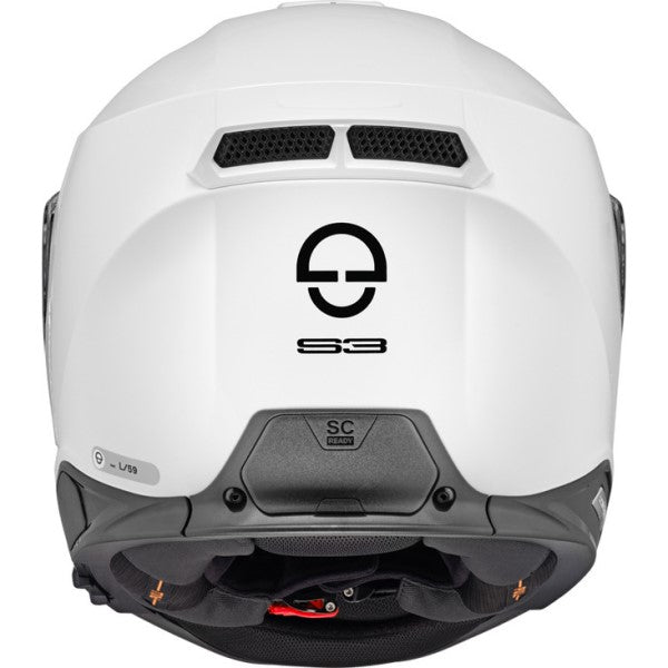 Casque de Moto Integral S3 Blanc Derrière