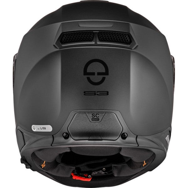 Casque de Moto Integral S3 Noir Mat Derrière