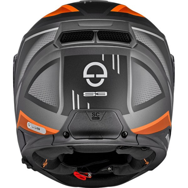 Casque de Moto Integral Storm S3 Orange Dos