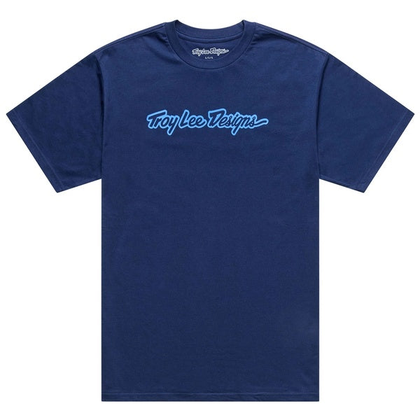 T-Shirt Signature Bleu Foncé de face
