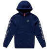 Coton Ouaté avec Fermeture Éclair Badge Bleu Foncé de face
