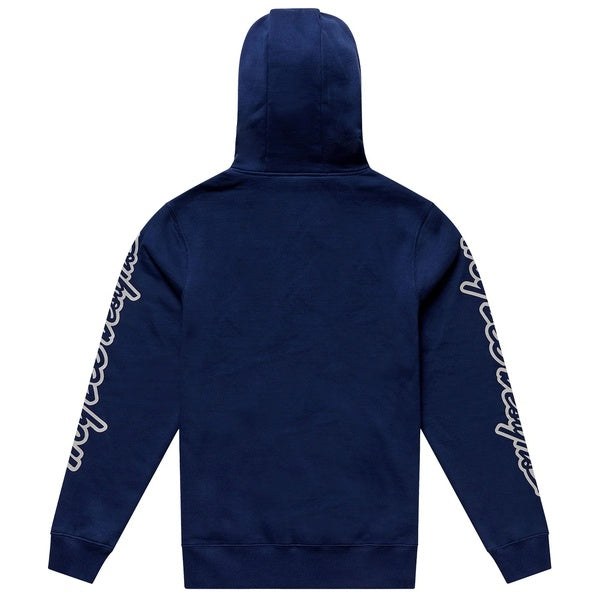Coton Ouaté avec Fermeture Éclair Badge Bleu Foncé de dos