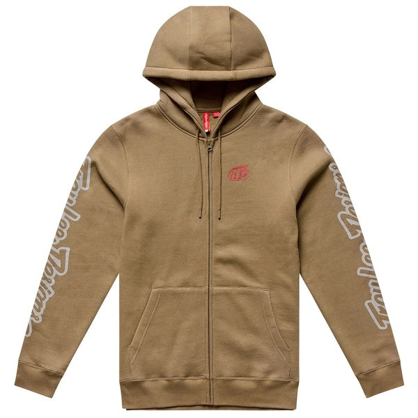 Coton Ouaté avec Fermeture Éclair Badge Beige de face