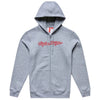 Coton Ouaté Zippé Signature Gris/Rouge de face