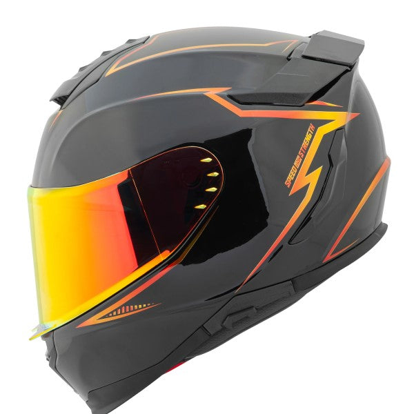 Casque Intégral de Moto Cruise Missile SS1660/Speed and Strength/rouge, coté gauche