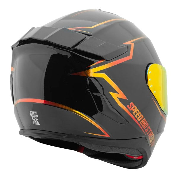 Casque Intégral de Moto Cruise Missile SS1660/Speed and Strength/rouge, arrière, coté droit