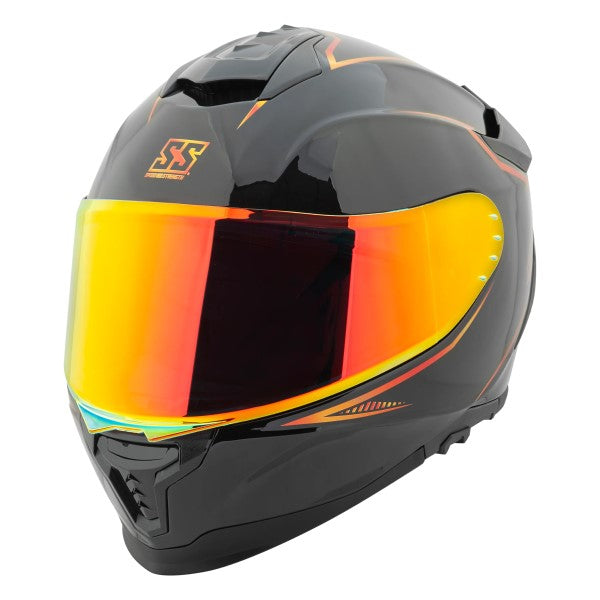 Casque Intégral de Moto Cruise Missile SS1660/Speed and Strength/rouge, de profil