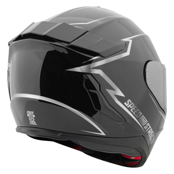 Casque Intégral de Moto Cruise Missile SS1660/Speed and Strength/argent, arrière, coté droit