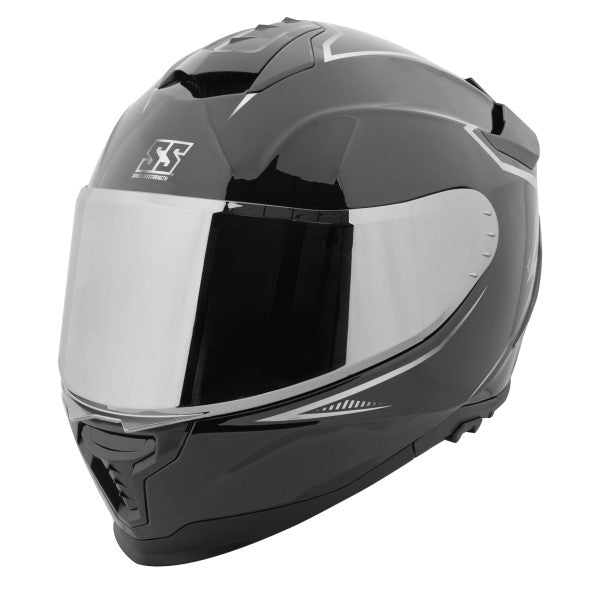 Casque Intégral de Moto Cruise Missile SS1660/Speed and Strength/argent, de profil