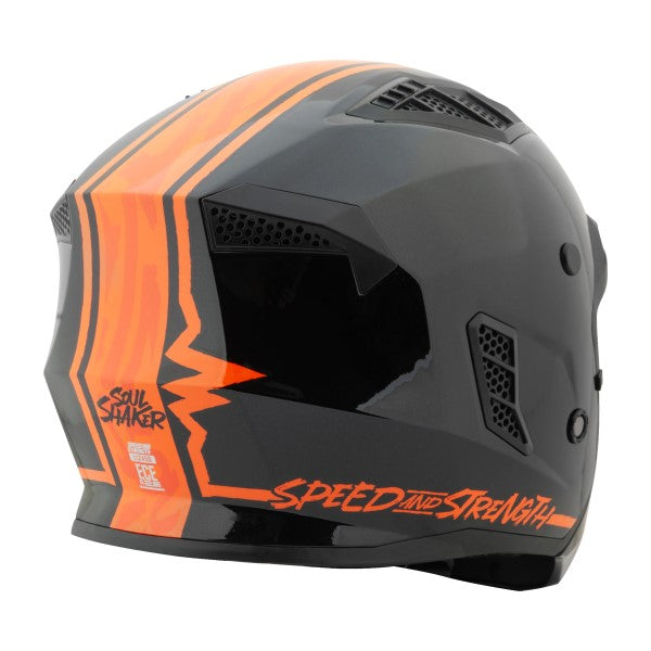 Casque Modulaire de Moto Soul Shaker SS2450/Speed and Strength/orange, arrière, coté droit
