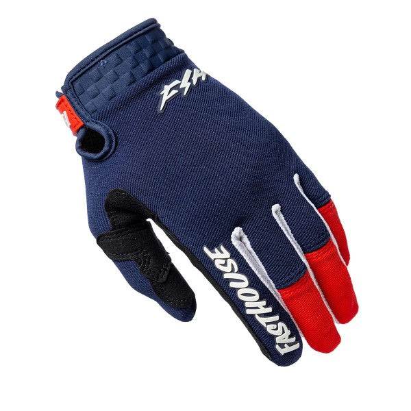 Gants de Motocross Speed Style Hudson Bleu/Rouge, gauche