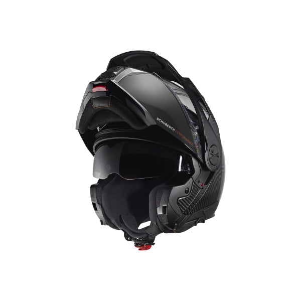 Casque de Moto Modulaire E2 Carbon Schuberth Noir Lustré, ouvert