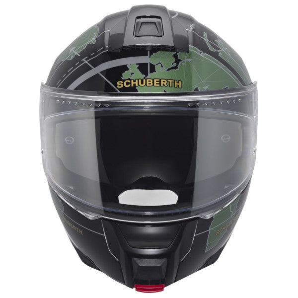 Casque de Moto Modulaire C5 Globe Schuberth vert, de face
