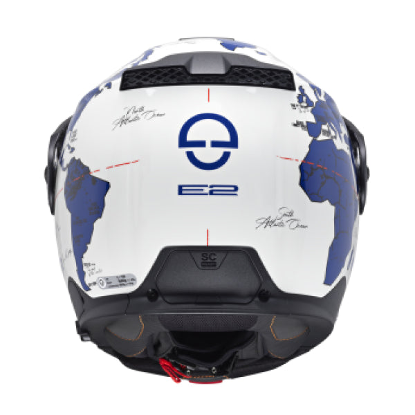 Casque de Moto Modulaire E2 Graphic Atlas Schuberth Blue, arrière