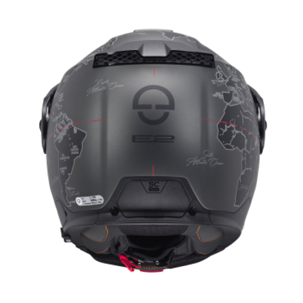 Casque de Moto Modulaire E2 Graphic Atlas Schuberth Anthracite, arrière