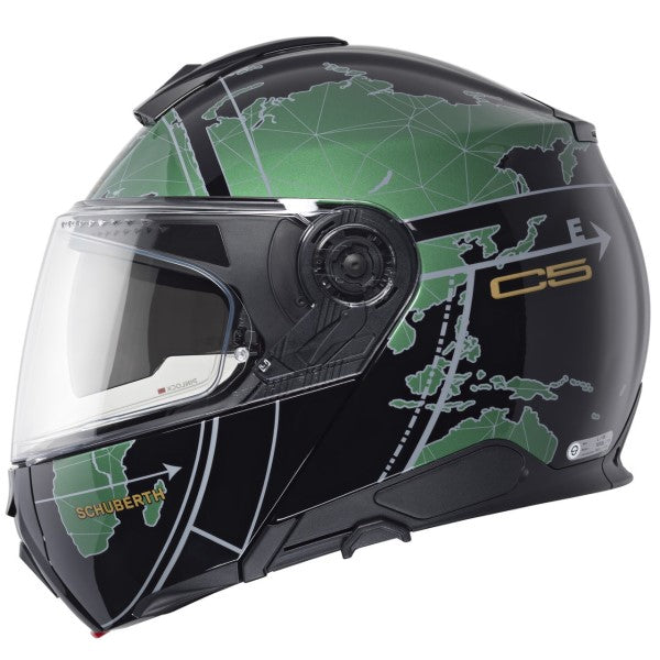 Casque de Moto Modulaire C5 Globe Schuberth vert, cote