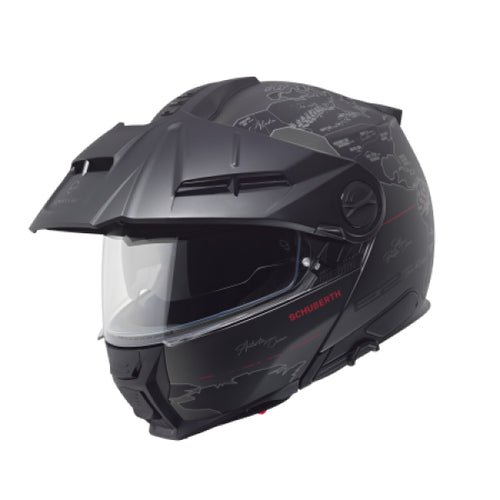 Casque de Moto Modulaire E2 Graphic Atlas Schuberth Anthracite, vue 3/4
