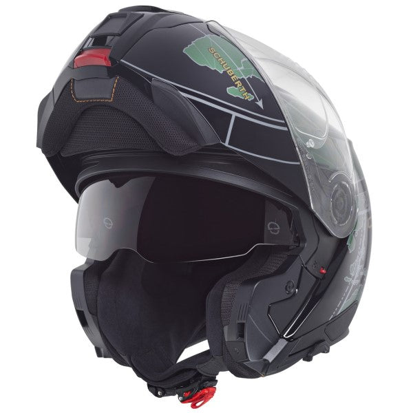 Casque de Moto Modulaire C5 Globe Schuberth vert, ouvert