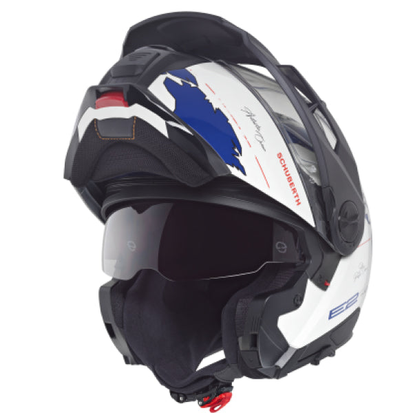 Casque de Moto Modulaire E2 Graphic Atlas Schuberth Blue, ouvert