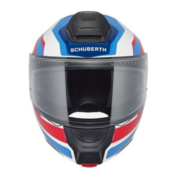 Casque de Moto Modulaire CONCEPT Graphic Schuberth Bleu/Blanc/Rouge, de face